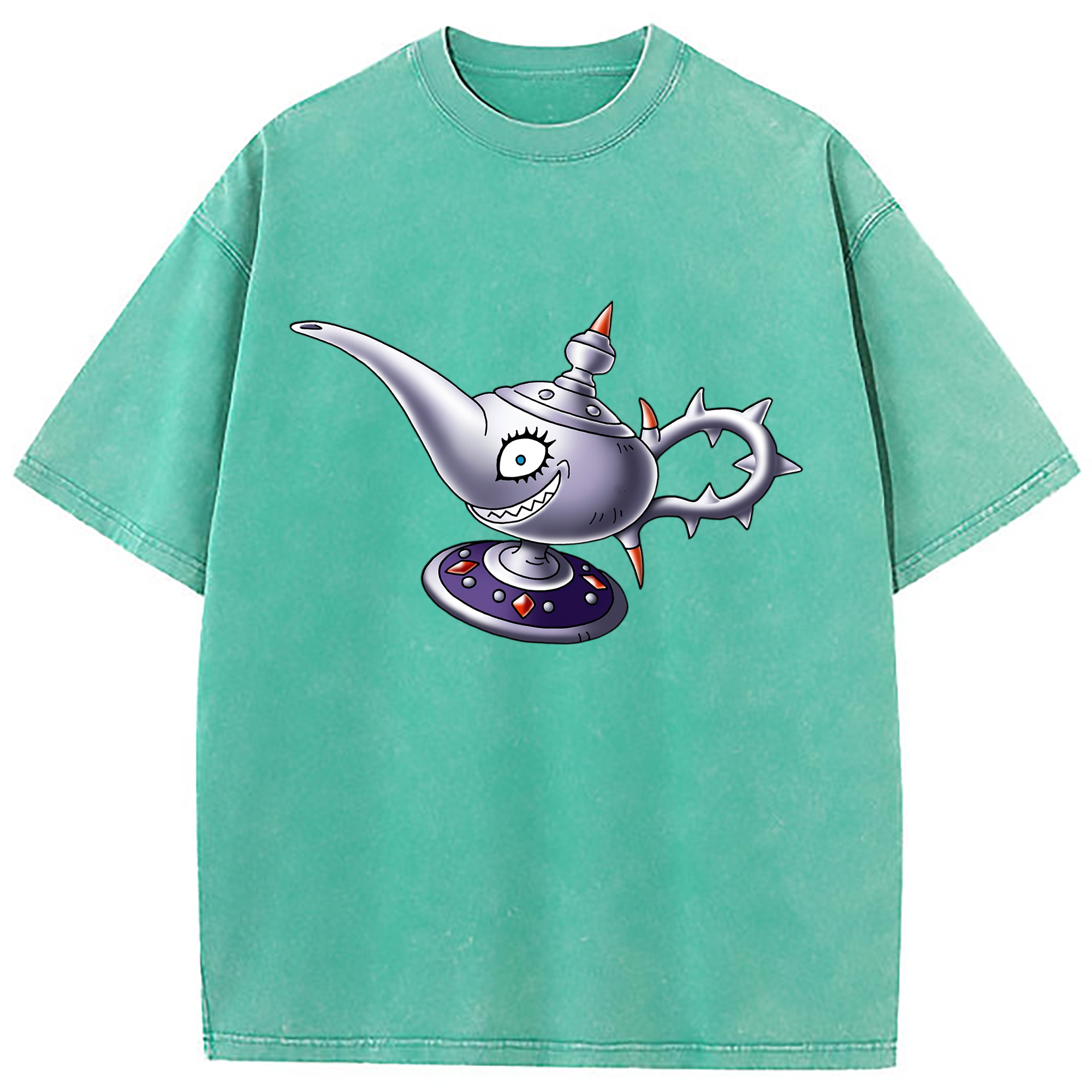 （画像用） ドラゴンクエスト Doragon Kuesuto Dragon Quest 綿100% ヴィンテージ風 半袖Tシャツ（フロントプリント）